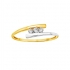 Bague Carador trilogie or jaune et blanc 375/000 et diamants 0,03 cts