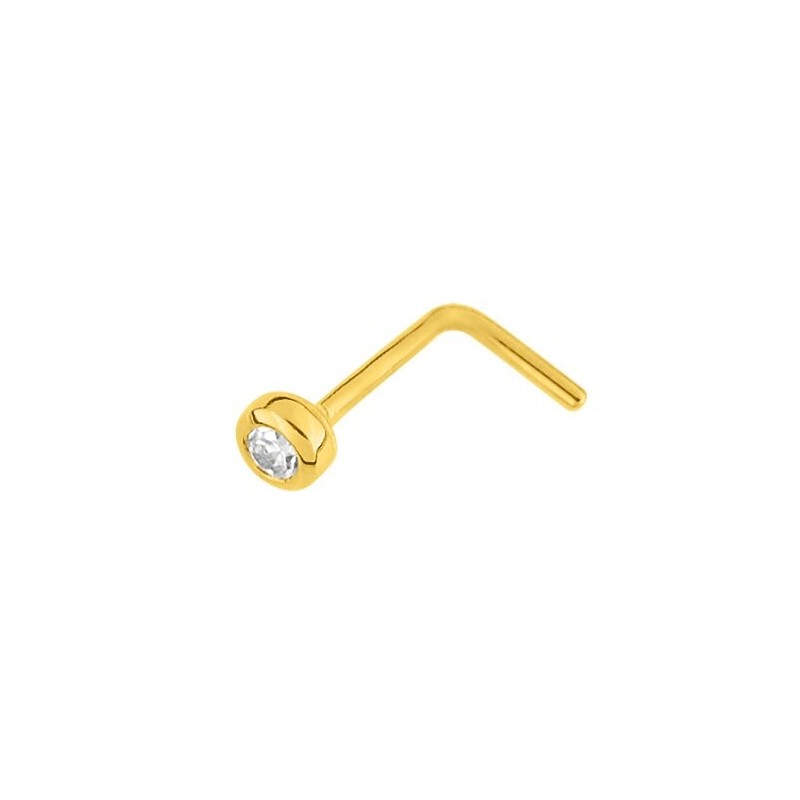 Piercing de nez de chez carador en  or jaune 750/000, oxyde de zirconium serti clos