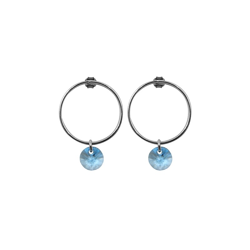 Boucles d'oreilles Alice Indicolite cristal bleu BO-ALICE-202