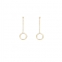 Boucles d'oreilles plaqué or pendantes cercle