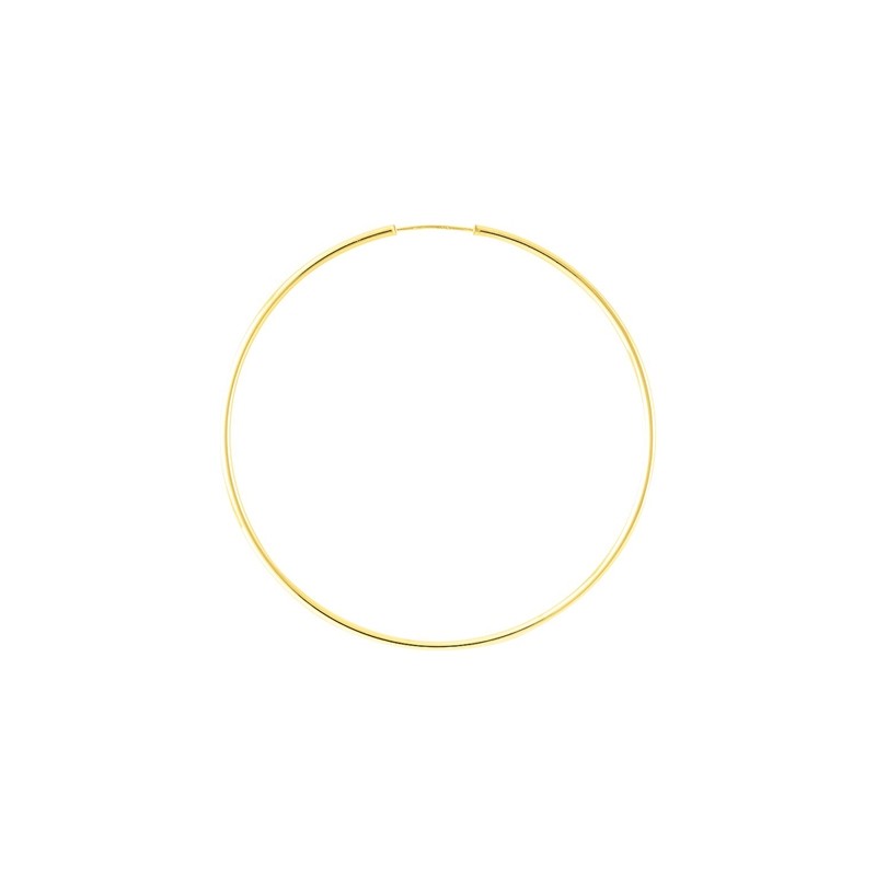 Boucles d'oreilles Créoles lisses 50 mm Carador en or jaune 375/000