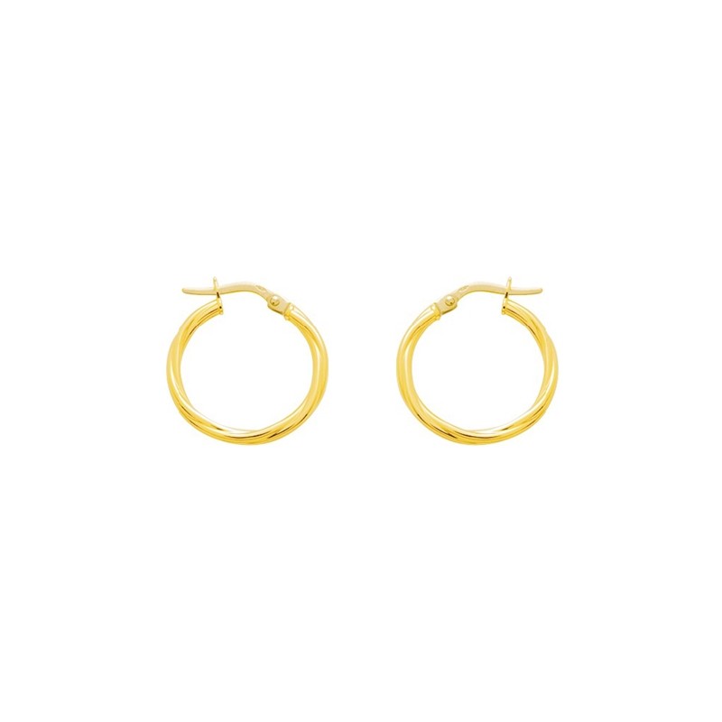 Boucles d'oreilles Créoles torchon 19 mm Carador en or jaune 375/000