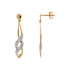Boucles d'oreilles Tresse bicolore Carador en or 750/000 et diamants
