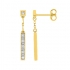 Boucles d'oreilles barette pendantes  en or jaune 750/000 et diamant CARADOR