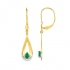 Boucles d'oreilles dormeuse en or jaune 750/000 et emeraude CARADOR
