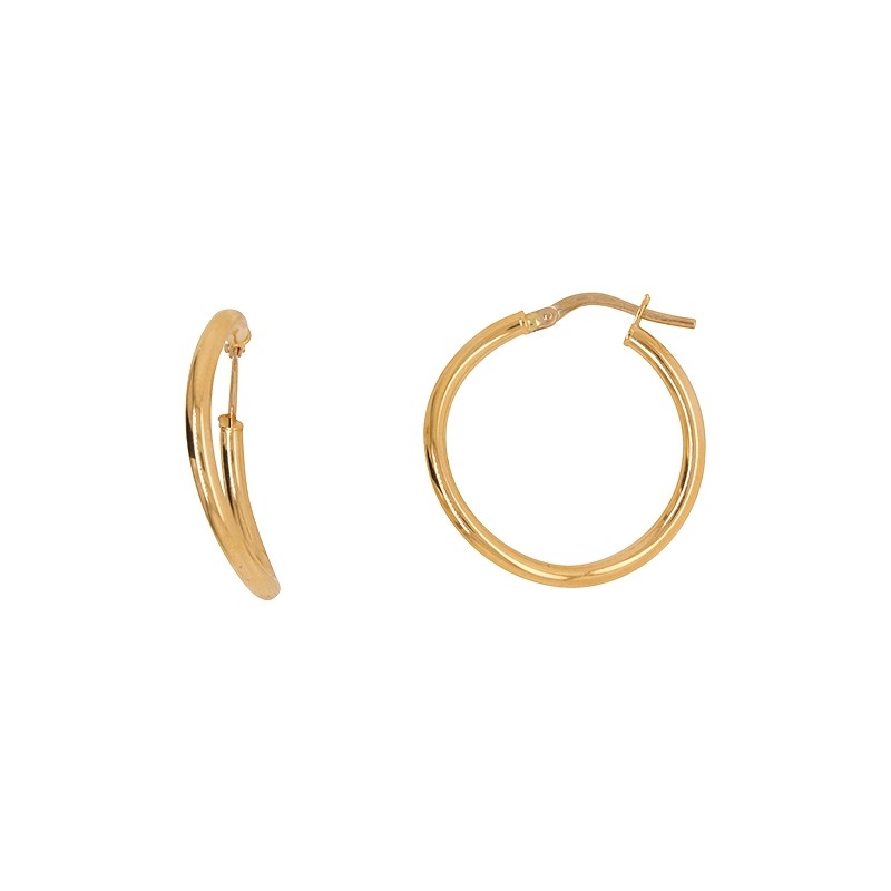 Boucles d'oreilles Créoles fantaisie 24 mm Carador en or jaune 750/000