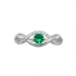 Bague Carador style joaillerie pierre verte et argent 925/000
