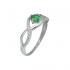 Bague Carador style joaillerie pierre verte et argent 925/000