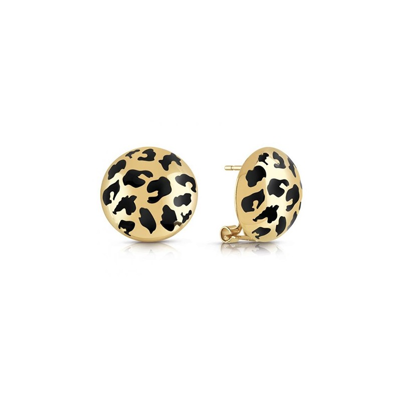 Boucles d'oreilles Curve X Guess en acier doré UBE29088