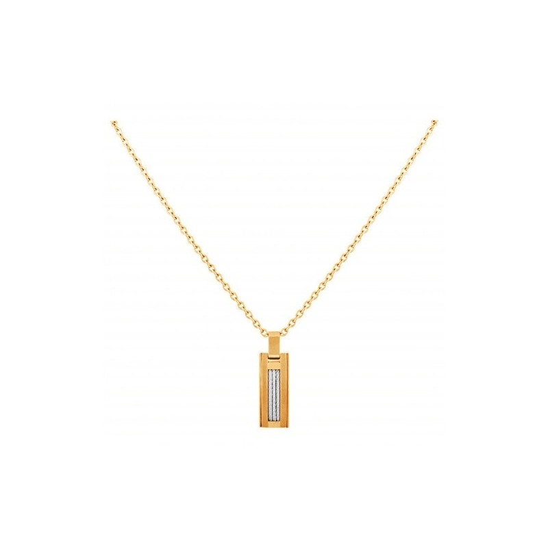 Collier Phebus acier doré et cable 75-0123