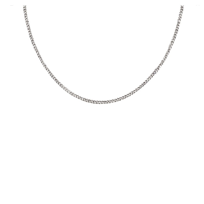 Chaîne argent 925/000 Carador maille gourmette fine diamantée longueur 45cm