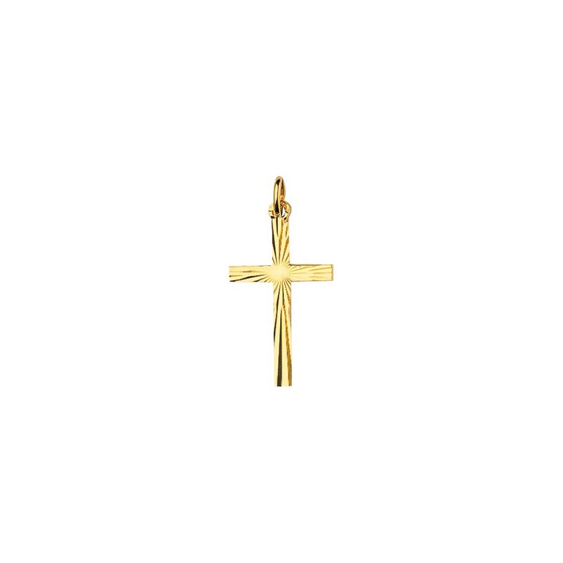 Pendentif Carador Croix ciselée en or jaune 750/000