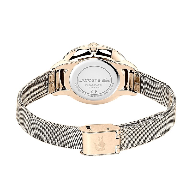 Montre Cannes Lacoste acier doré rose 2001103