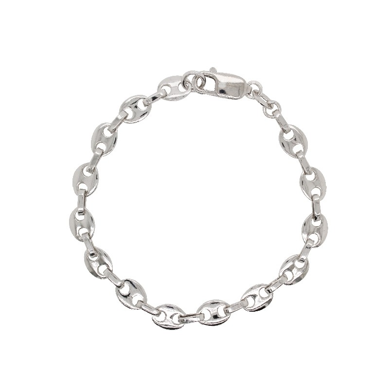 Bracelet en argent 925/000  maille grain de café CARADOR