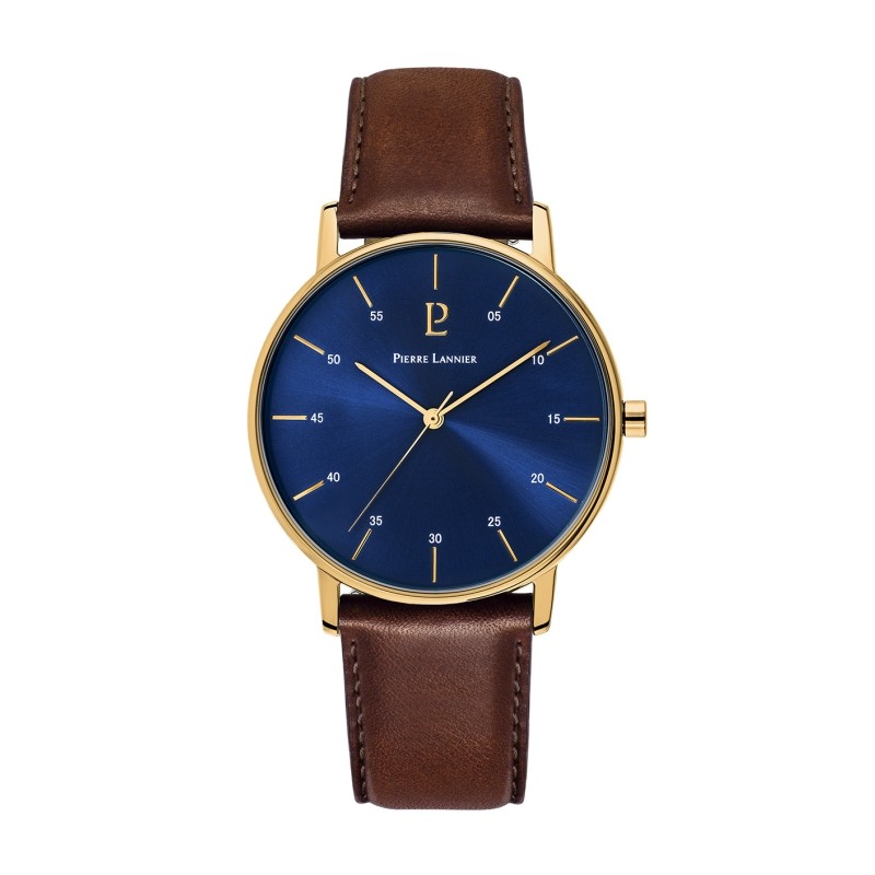 Montre homme Pierre Lannier cuir marron 204G064