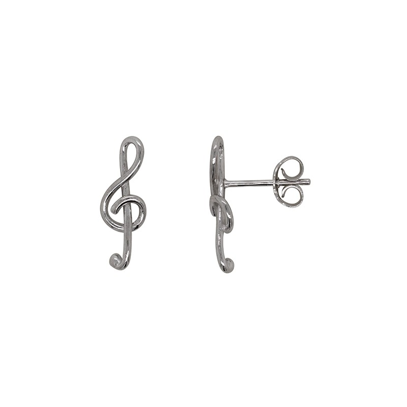 Boucles d'oreilles Clé de sol Carador en argent 925/000