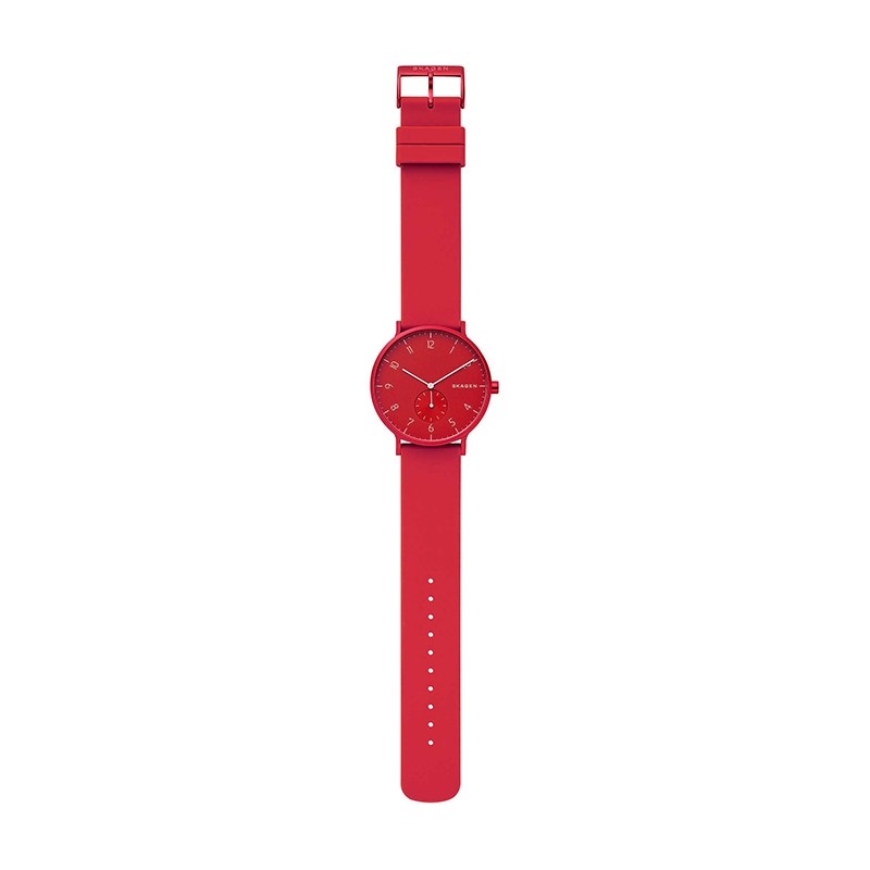 Montre Aaren Kulor Skagen silicone rouge SKW6512