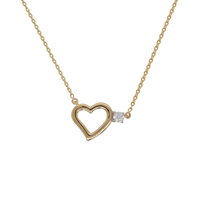 Collier Amour Carador en or jaune 375/000 et oxydes de zirconium