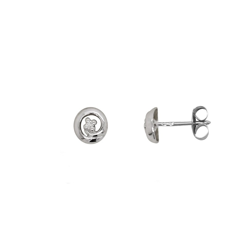 Boucles d'oreilles cercle Carador en or blanc 375/000 et diamant