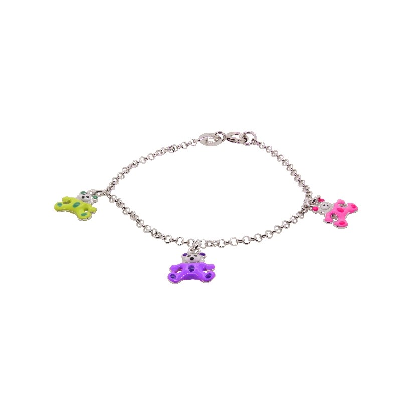 Bracelet enfant en argent CARADOR motifs oursons