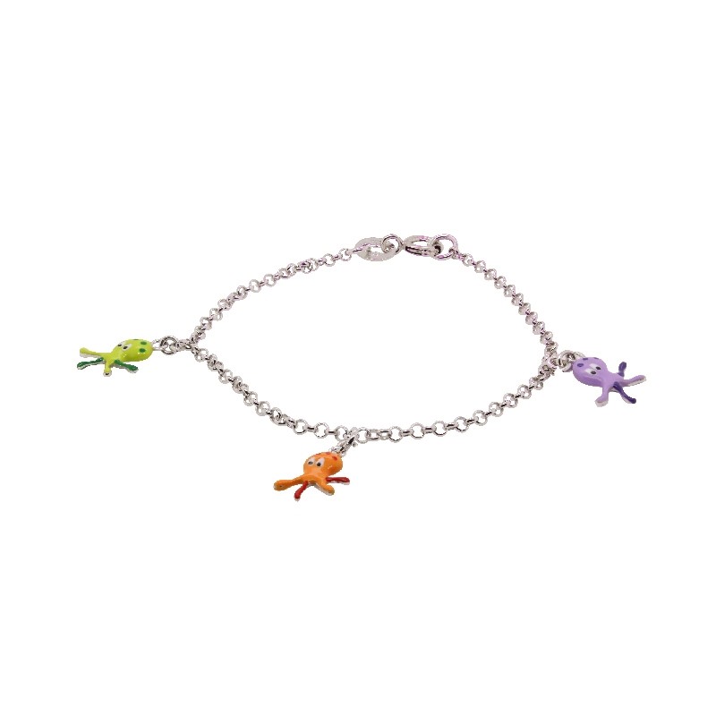 Bracelet enfant en argent CARADOR motifs pieuvres