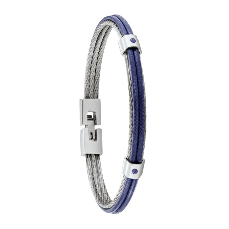 Bracelet homme FUF Jourdan Bijoux bleu HB 035 H