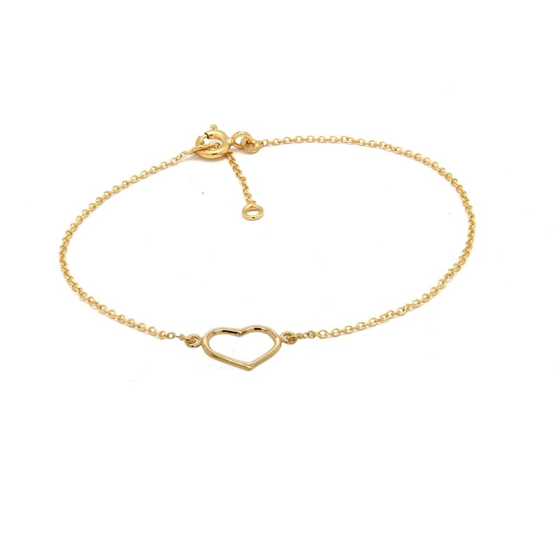 Bracelet femme Carador Coeur collection minimaliste en or jaune 375/000