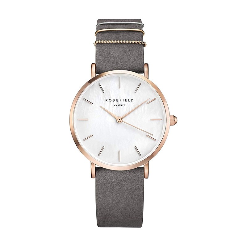 Coffret montre Rosefield West Village or rose et gris éléphant WEGTR-X184