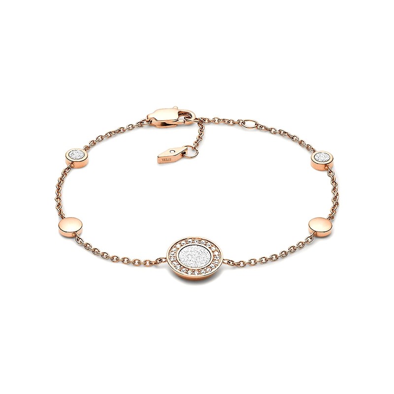 Bracelet femme Fossil collection Classics acier doré rose JF03264791