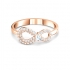 Bague Infinity Swarovski en métal doré rose