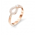 Bague Infinity Swarovski en métal doré rose