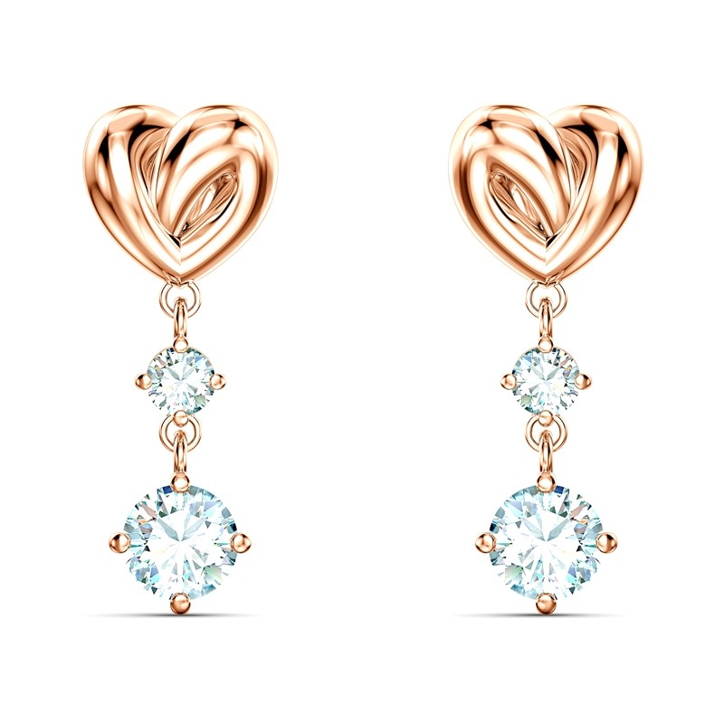 Boucles d'oreilles Lifelong Heart Swarovski métal doré rose 5517942