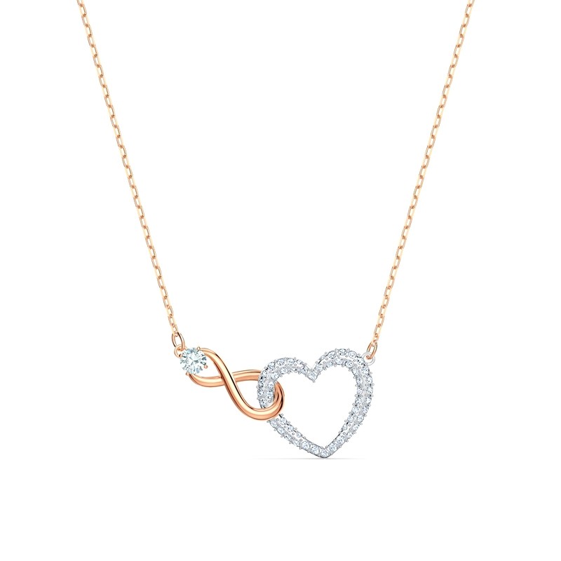 Collier Infinity Heart Swarovski en métal doré rose 5518865