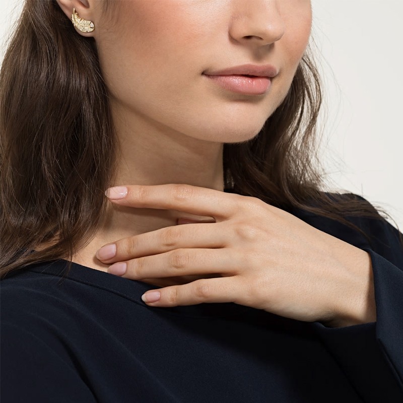 Boucles d'oreilles clous Nice Swarovski métal doré 5505623