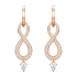 Boucles d'oreilles Infinity Swarovski en métal doré rose 5512625