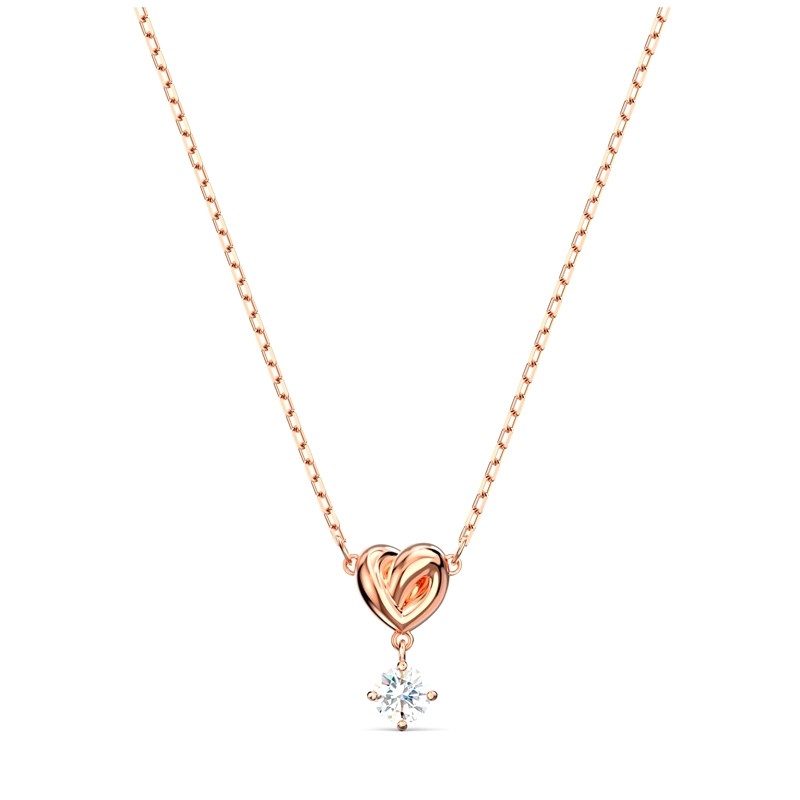Collier Lifelong Heart Swarovski métal doré rose 5516542