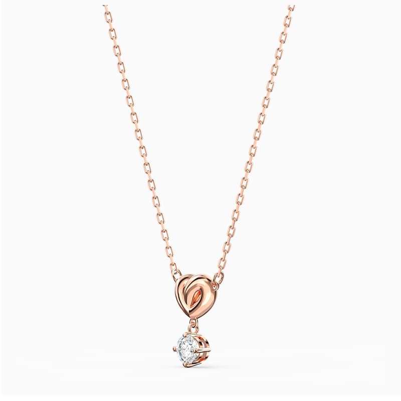 Collier Lifelong Heart Swarovski métal doré rose 5516542