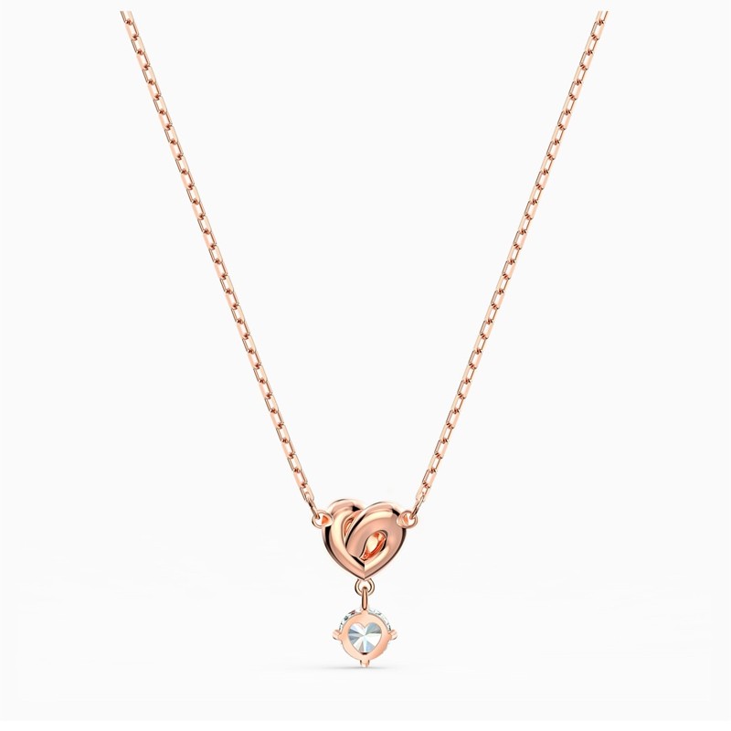 Collier Lifelong Heart Swarovski métal doré rose 5516542