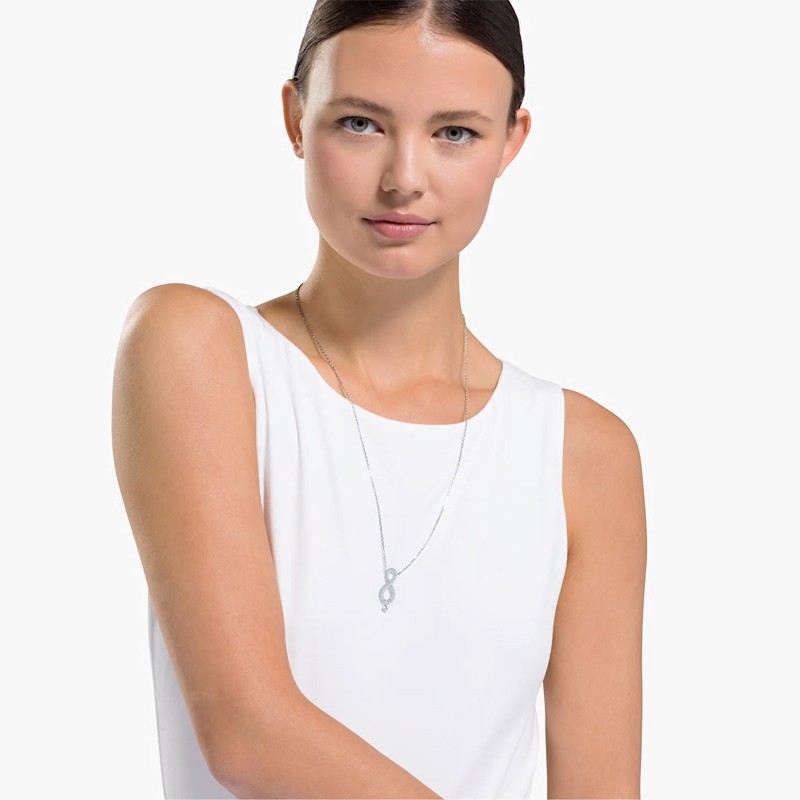 Collier Infinity Swarovski en métal argenté 5537966