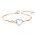 Bracelet-jonc Infinity Heart  Swarovski en métal doré rose 5518869