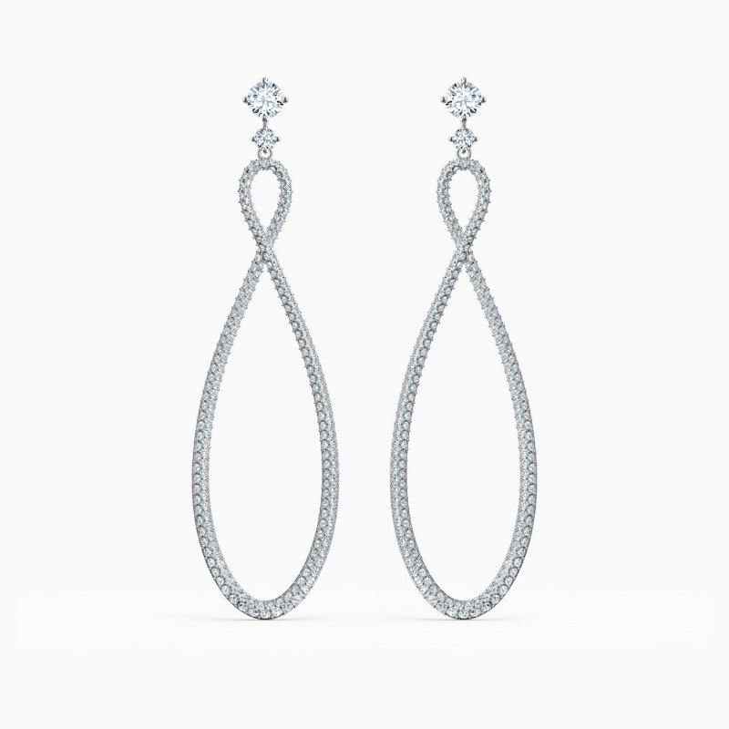 Boucles d'oreilles Infinity Swarovski en métal argenté 5518878