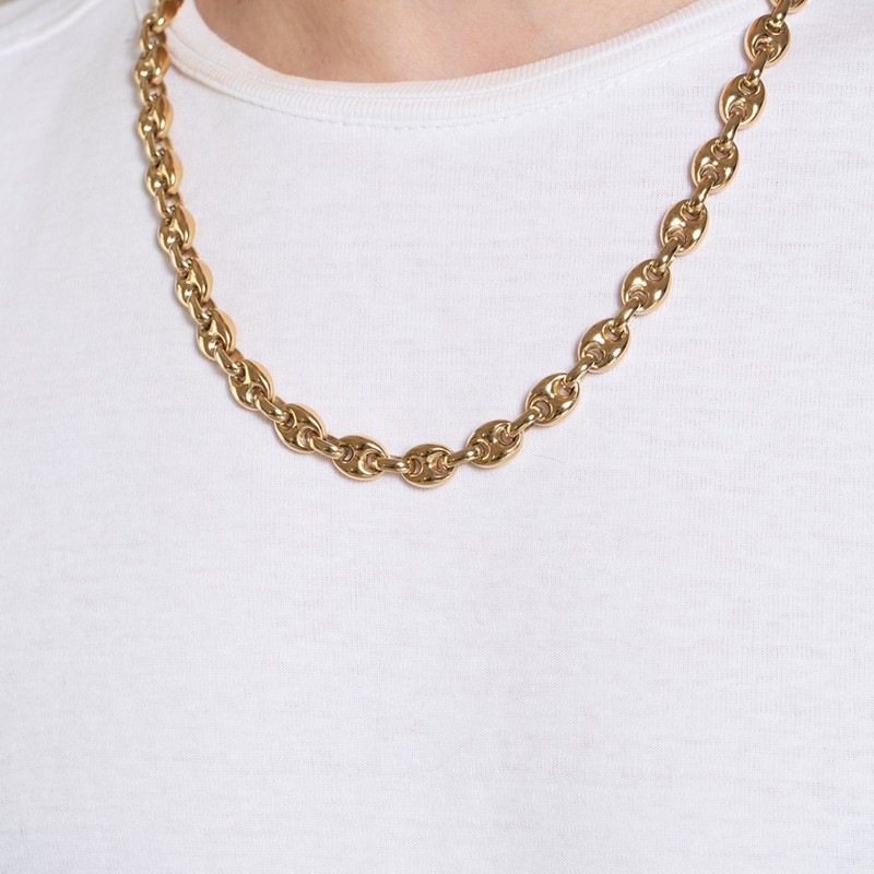 collier grain de café Phebus en acier plaqué or 75-0124