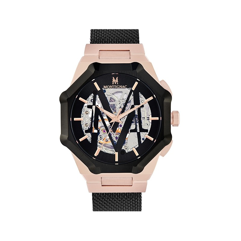 Montre Montignac collection M Automatique acier noir MOW029