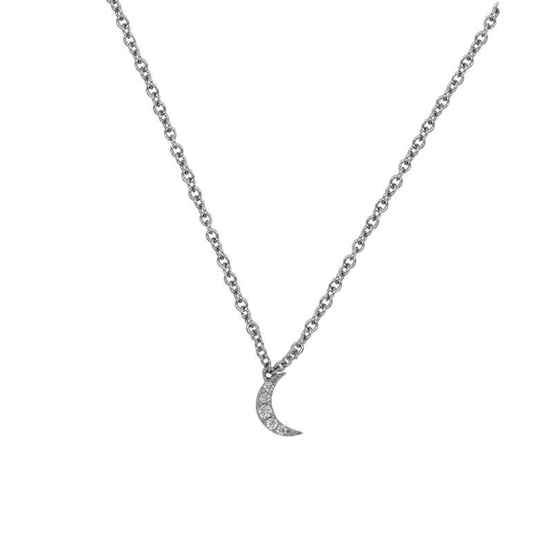 Collier Constellation Silver Pop lune en argent 925/000 et oxydes de zirconium