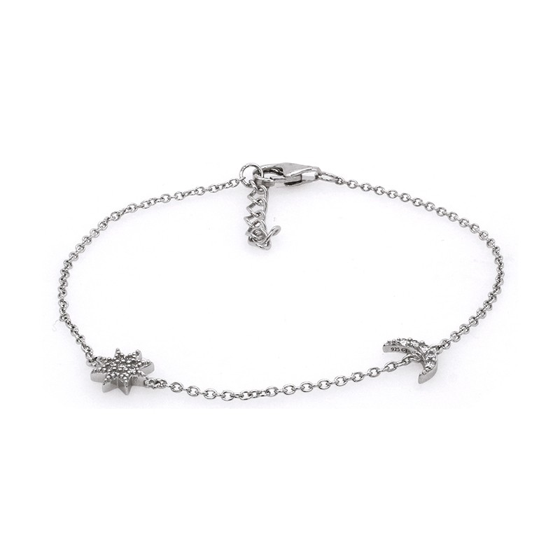 Bracelet Constellation Silver Pop étoile et lune en argent 925/000 et oxydes de zirconium