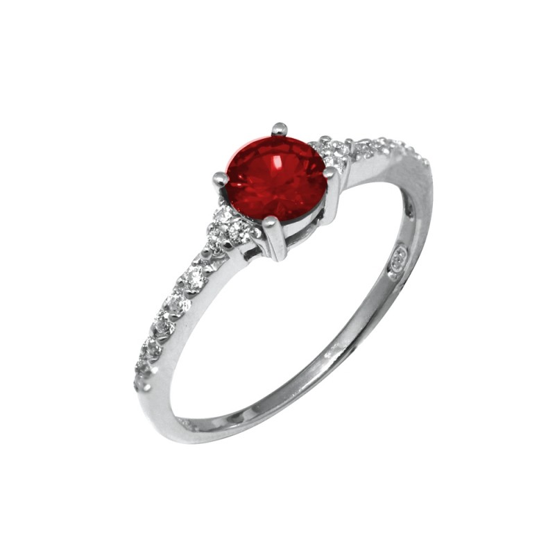 Bague Carador Verre rouge Argent 925/000e