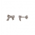 Boucles d'oreilles Carador noeud argent 925/000, oxydes de zirconium