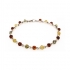 Bracelet ambre multicolore Carador en argent 925/000
