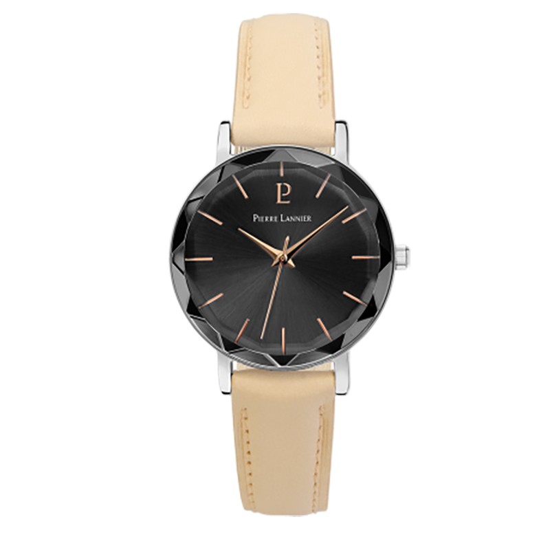 Montre Pierre Lannier Multiples en cuir beige 009M684