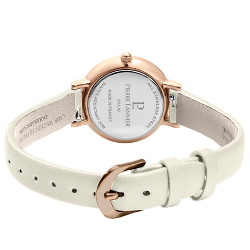 Montre Femme Pierre LANNIER Nova en cuir blanc 014J920